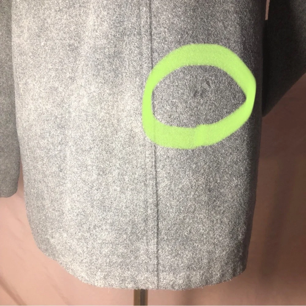 Wool Blend Gray Peacoat